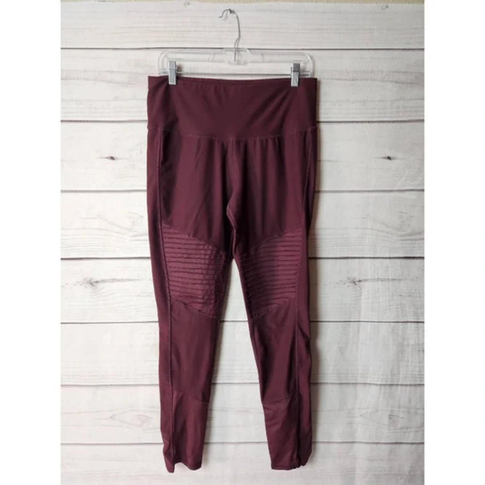 Apana Womens Leggings Pants Purple High Rise Pull On Stretch‎ Athletic L